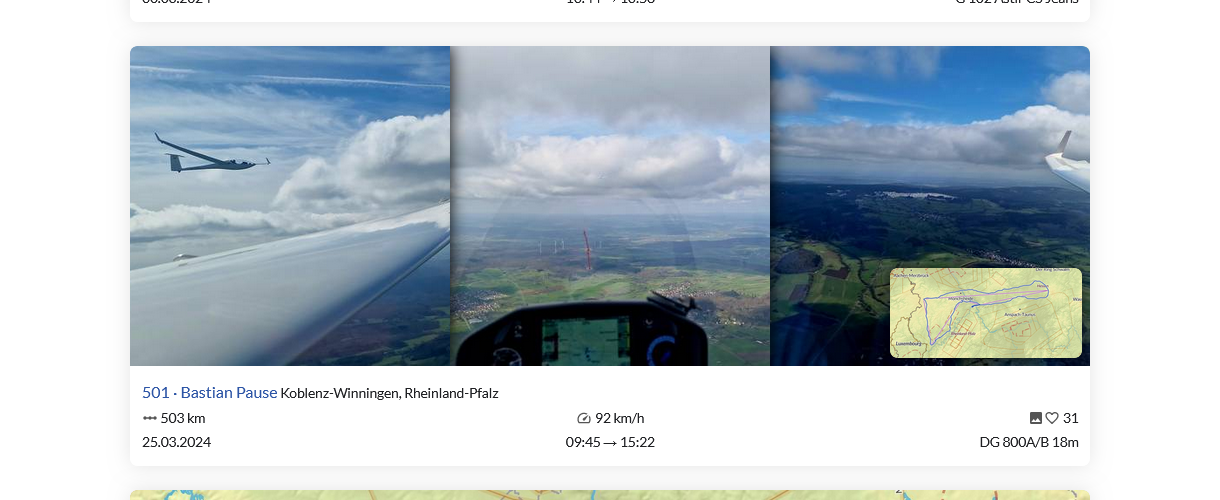Unsere Flüge auf weglide.org